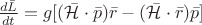 $\frac{d\bar{L}}{dt} = g[(\mathbf{\mathcal{\bar{H}}}\cdot\bar{p})\bar{r} - (\mathbf{\mathcal{\bar{H}}}\cdot\bar{r})\bar{p}]$