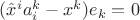 $(\hat x^i a_i^k-x^k)e_k=0$