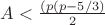 $A<\frac{(p(p-5/3)}{2}$