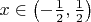 $x\in \left(-\frac{1}{2}, \frac{1}{2}\right) $