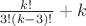 $\frac{k!}{3! (k-3)!} +k$