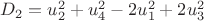 $D_{2}=u_{2}^2+u_{4}^2-2u_{1}^2+2u_{3}^2$