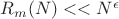 $R_m(N)<<N^{\epsilon}$