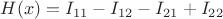 $H(x)=I_{11}-I_{12}-I_{21}+I_{22}$