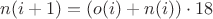 $n(i+1)=(o(i)+n(i))\cdot18$