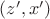 $(z',x')$