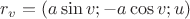 $r_v = (a\sin v;-a\cos v;u)$