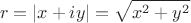 $$r = |x + iy| = \sqrt{x^2+ y^2}$$