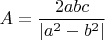 $A=\dfrac{2abc}{|a^2-b^2|}$