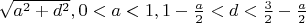 $\sqrt{a^2+d^2},0<a<1,1-\frac a2<d<\frac 32-\frac a2$