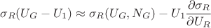 $$
\sigma_R(U_G - U_1) \approx \sigma_R(U_G, N_G) - U_1 \dfrac{\partial \sigma_R}{\partial U_R}
$$