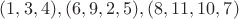 $$(1, 3, 4), (6, 9, 2, 5) , (8, 11, 10, 7)$$