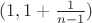 $(1, 1+\frac{1}{n-1})$