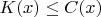 $K(x)\le C(x)$