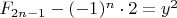$F_{2n-1} - (-1)^n\cdot 2=y^2$