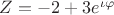 $Z = -2+3e^{\iota\varphi}$