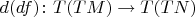 $d(df)\colon T(TM)\to T(TN)$
