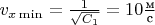 $v_{x\min}=\frac 1{\sqrt{C_1}}=10\frac{\text{м}}{\text{с}}$
