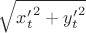 $\sqrt{{x'_t}^2+{y'_t}^2}$