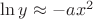 $\ln y \approx -a x^2$