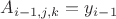 $${A}_{i-1,j,k}={y}_{i-1}$$