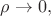 $\rho \to 0,$