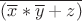 $\overline{(\overline{x}*\overline{y}+z)}$