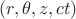 $(r,\theta,z,ct)$