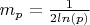 $m_p=\frac{1}{2ln(p)}$