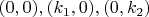 $(0,0), (k_1,0),(0,k_2)$