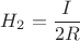 $H_2=\dfrac I{2R}$