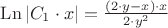 $\operatorname{Ln}|C_1 \cdot x| = \frac{(2\cdot y - x) \cdot x}{2 \cdot y^2}$