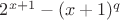 $2^{x+1}-(x+1)^q$