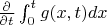 $\frac{\partial} {\partial t}\int_{0}^{t} g(x,t) dx$