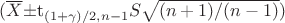 $(\overline{X}\pm$t_{(1+\gamma)/2,n-1}S$\sqrt{(n+1)/(n-1)})$