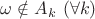 $\omega\notin A_k\ (\forall k)$ $\omega\notin A_k\ (\forall k)$