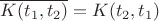 $\overline{K(t_1, t_2)} = K(t_2, t_1)$