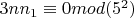 $3nn_1\equiv 0 mod (5^2)$