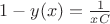 $1-y(x)=\frac{1}{xC}$
