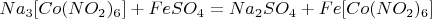$Na_3[Co(NO_2)_6] + FeSO_4 = Na_2SO_4 + Fe[Co(NO_2)_6]$