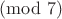 $\pmod7$