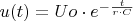 $u(t)=Uo \cdot  e^{-\frac{t}{r \cdot C}}$
