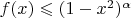 $f(x) \leqslant(1-x^2)^{\alpha}$