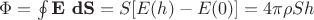 $\Phi=\oint \textbf{E dS}=S[E(h)-E(0)]=4\pi \rho Sh$