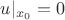 $u\rvert_{x_0}=0$