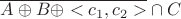 $\overline{A \oplus B \oplus <c_1, c_2>} \cap C$