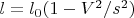 $l=l_0(1-V^2/s^2)