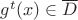 $g^t(x)\in \overline D$