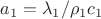 $a_1 = \lambda_1/\rho_{1}c_1$
