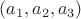 $(a_{1},a_{2},a_{3}) $
